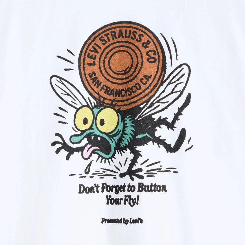 Vintage Fit Graphic Tee in Button Your Fly