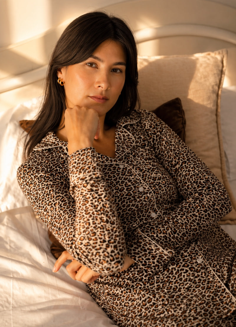 Revere Knit PJ Set in Animal Print