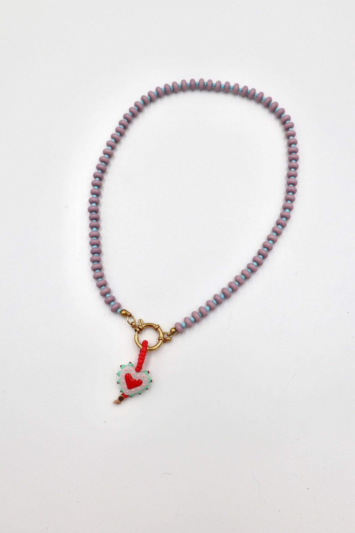 Lisboa Two Tone Charm Necklace in Lilac / Blue / Wild Heart