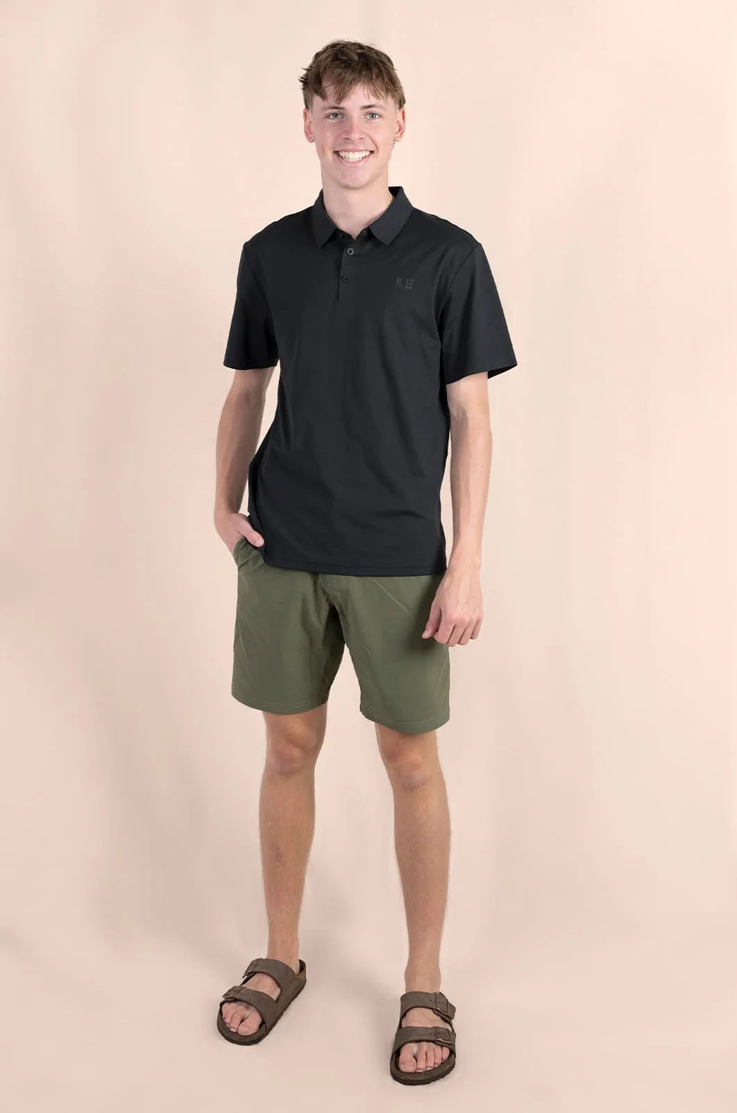 Arne Hybrid Polo in Black