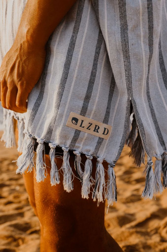 Kober Hooded Towel in Blue Stripe