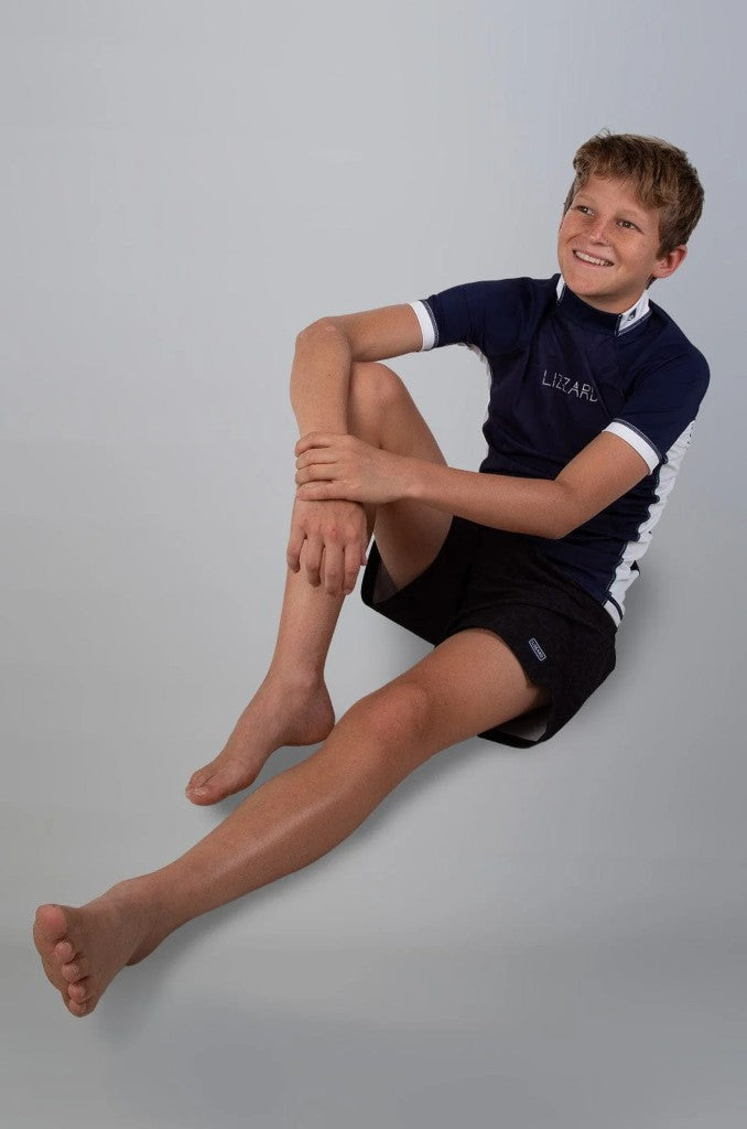 Lemno Boys SS Rashie in Blue Shark Skin