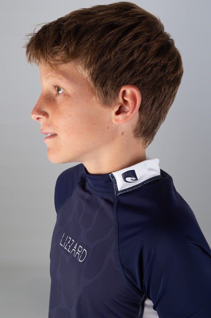 Lemno Boys SS Rashie in Blue Shark Skin