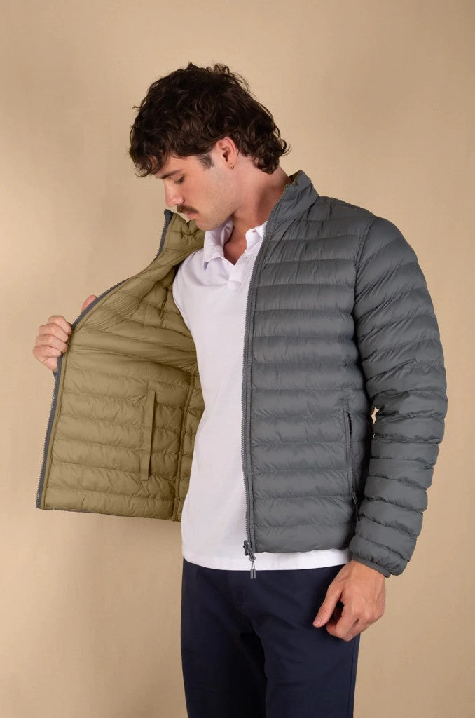 Oposs Reversible Puffer Jacket in Urban Chic / Antique Bronze
