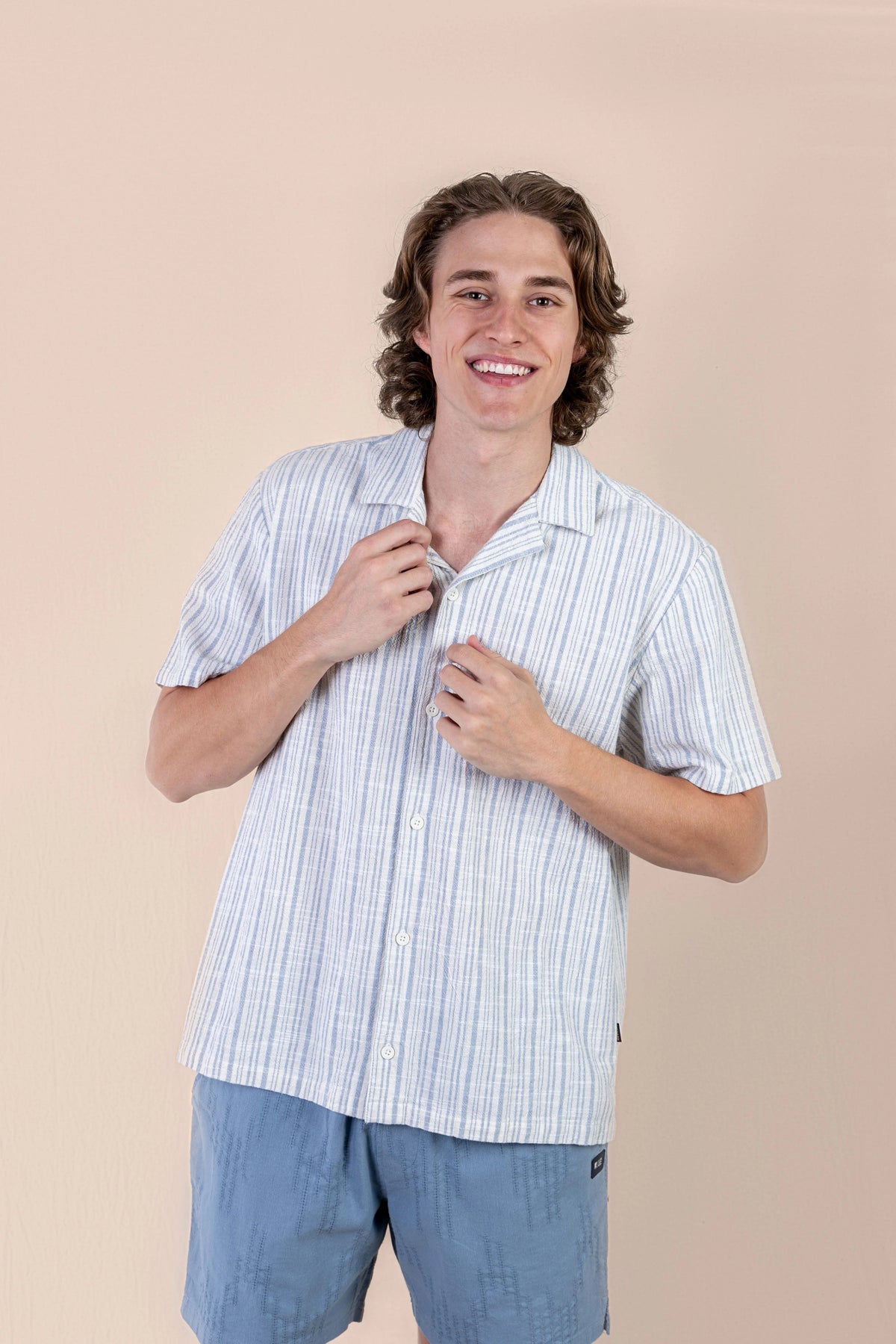 Sallo SS Button Up in Light Blue