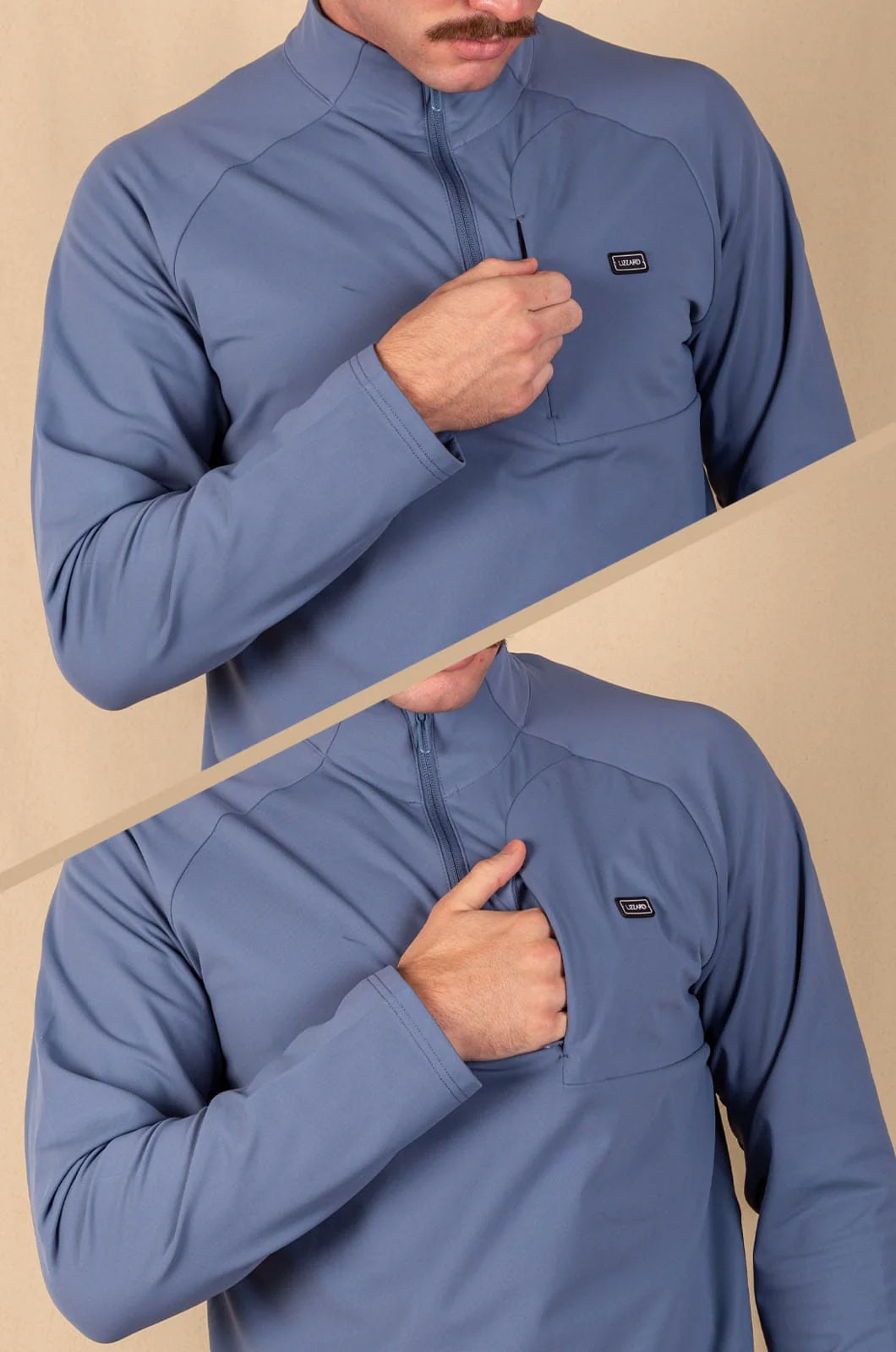 Strand 1/3 Zip Pullover in Blue
