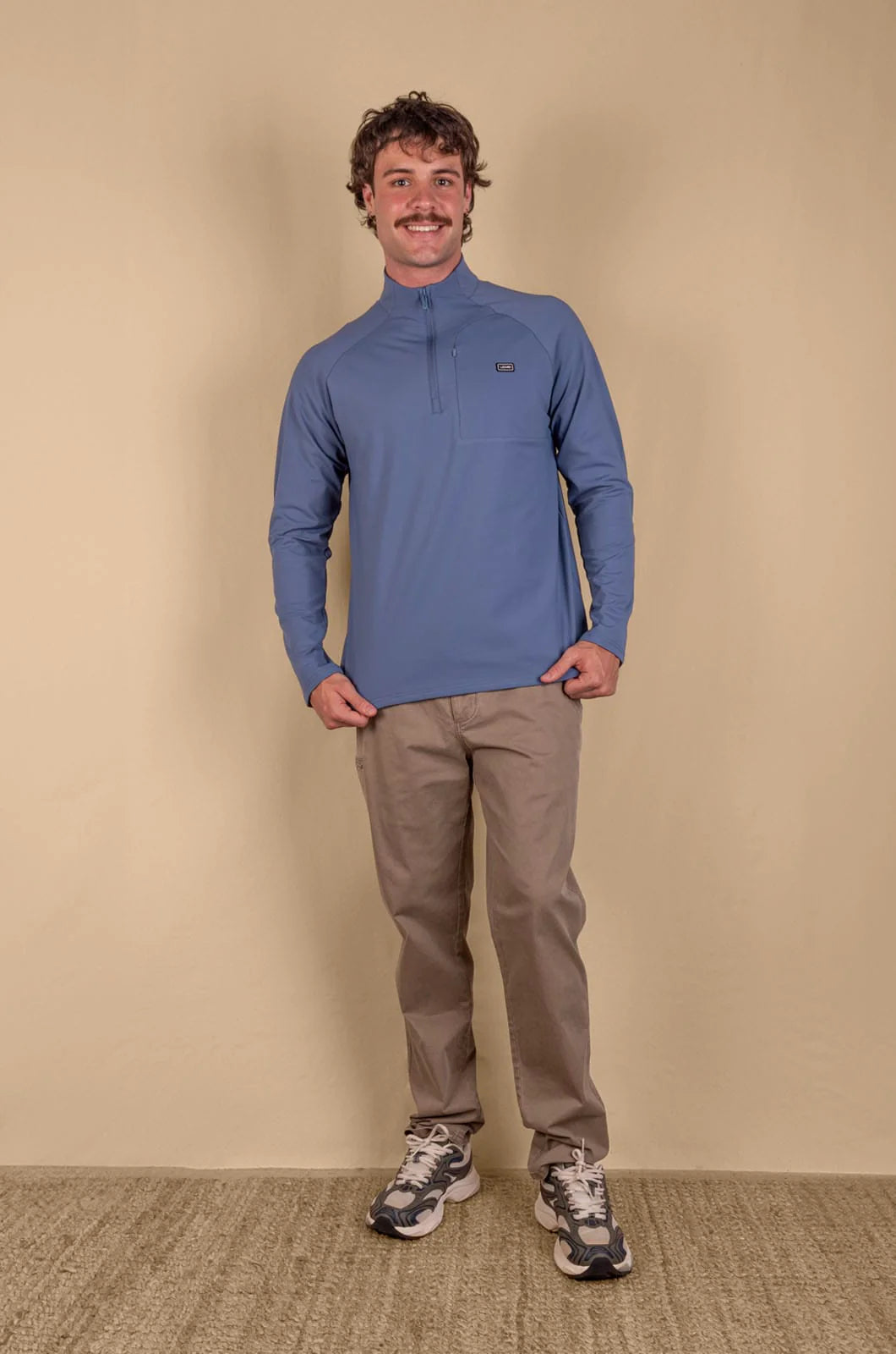 Strand 1/3 Zip Pullover in Blue