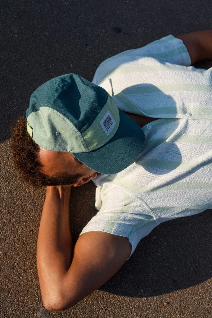 Turin Cap in Green Colour Block