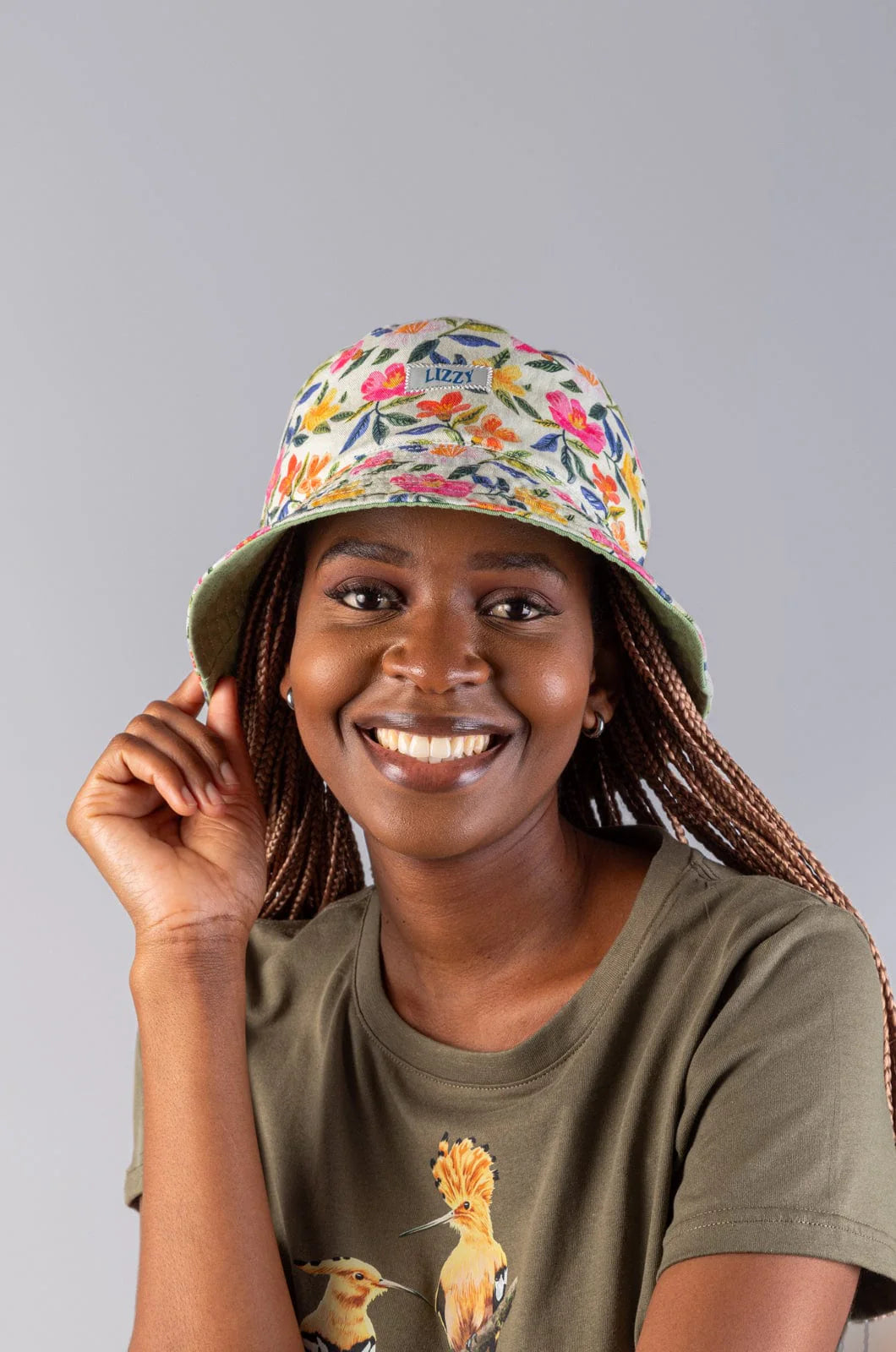 Sulmona Sun Hat in Green / Botanical