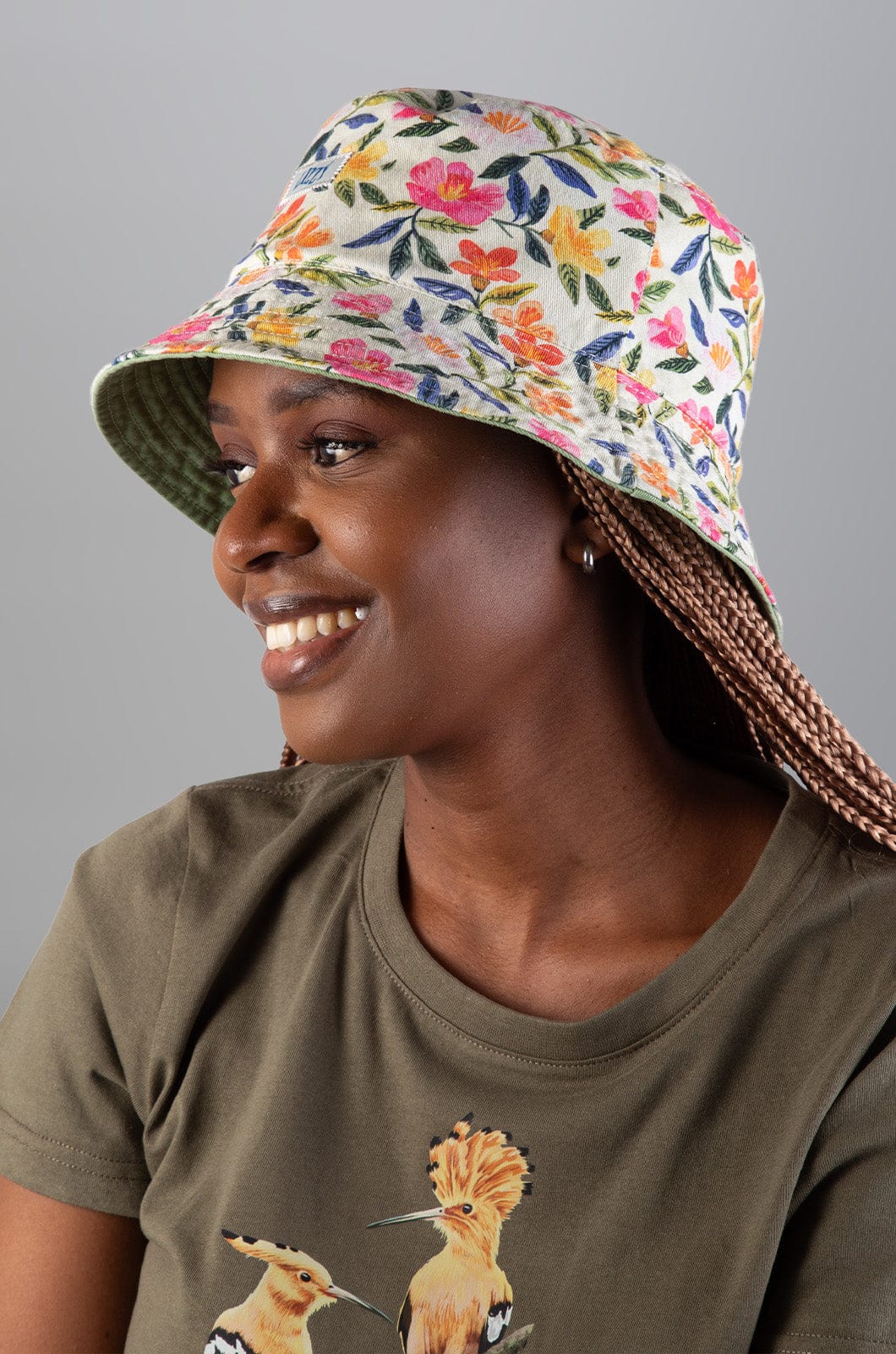 Sulmona Sun Hat in Green / Botanical
