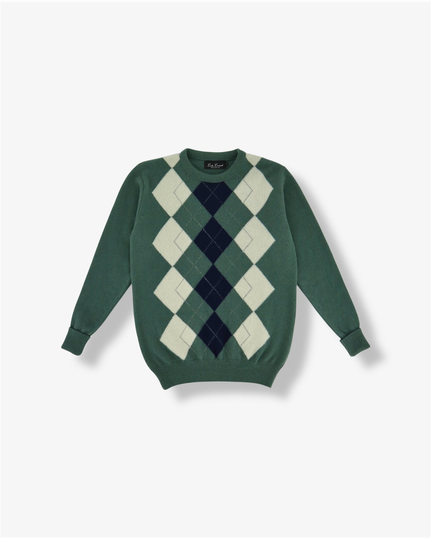 Lambswool Argyle Crewneck in Hazel