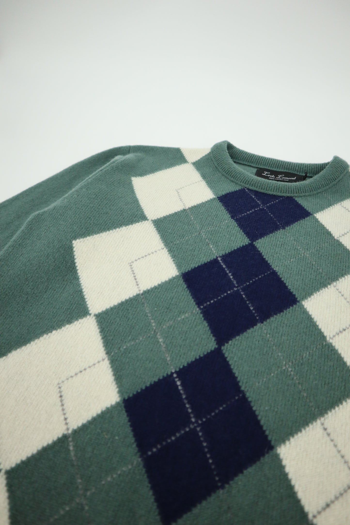 Lambswool Argyle Crewneck in Hazel