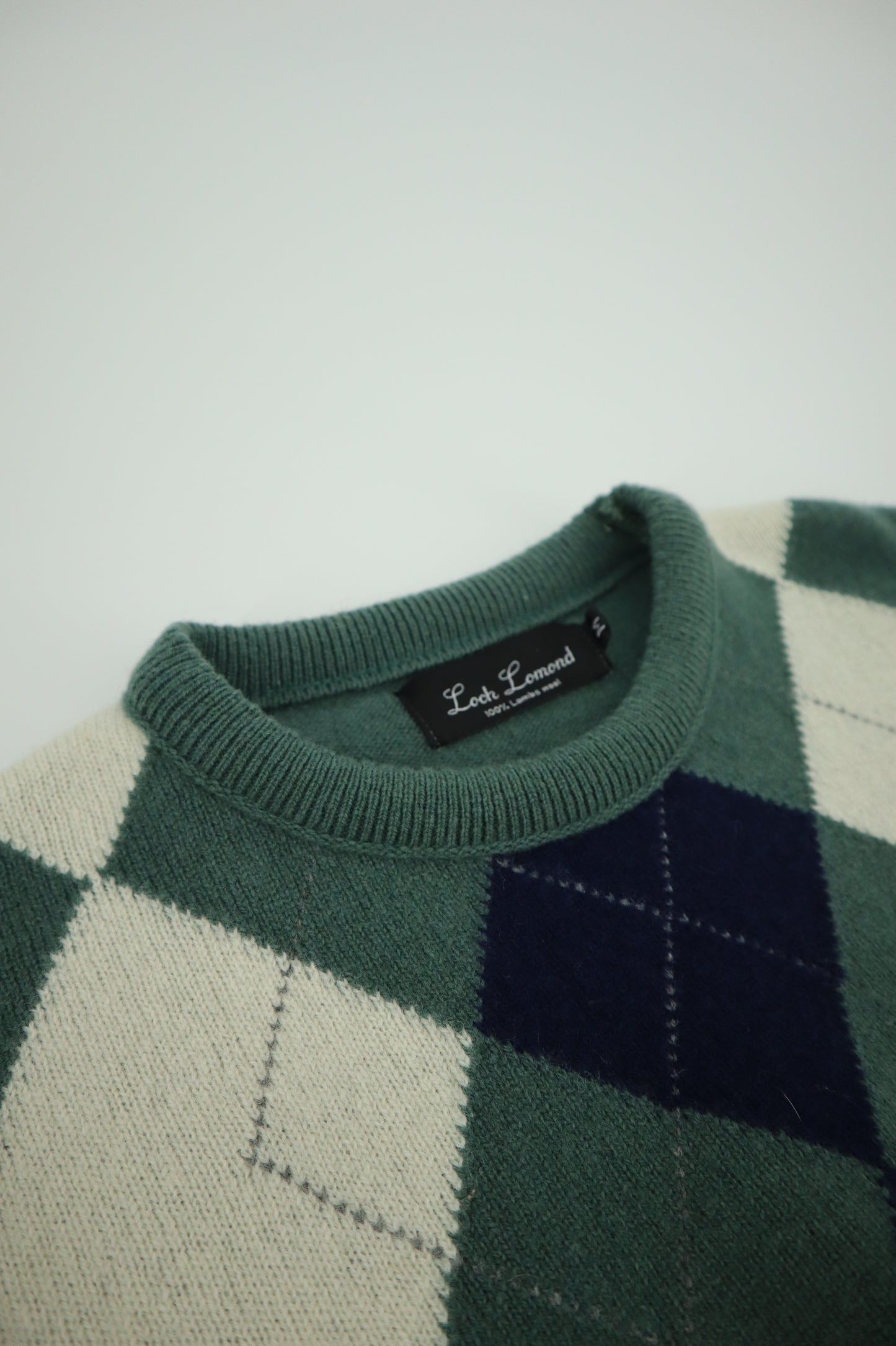 Lambswool Argyle Crewneck in Hazel