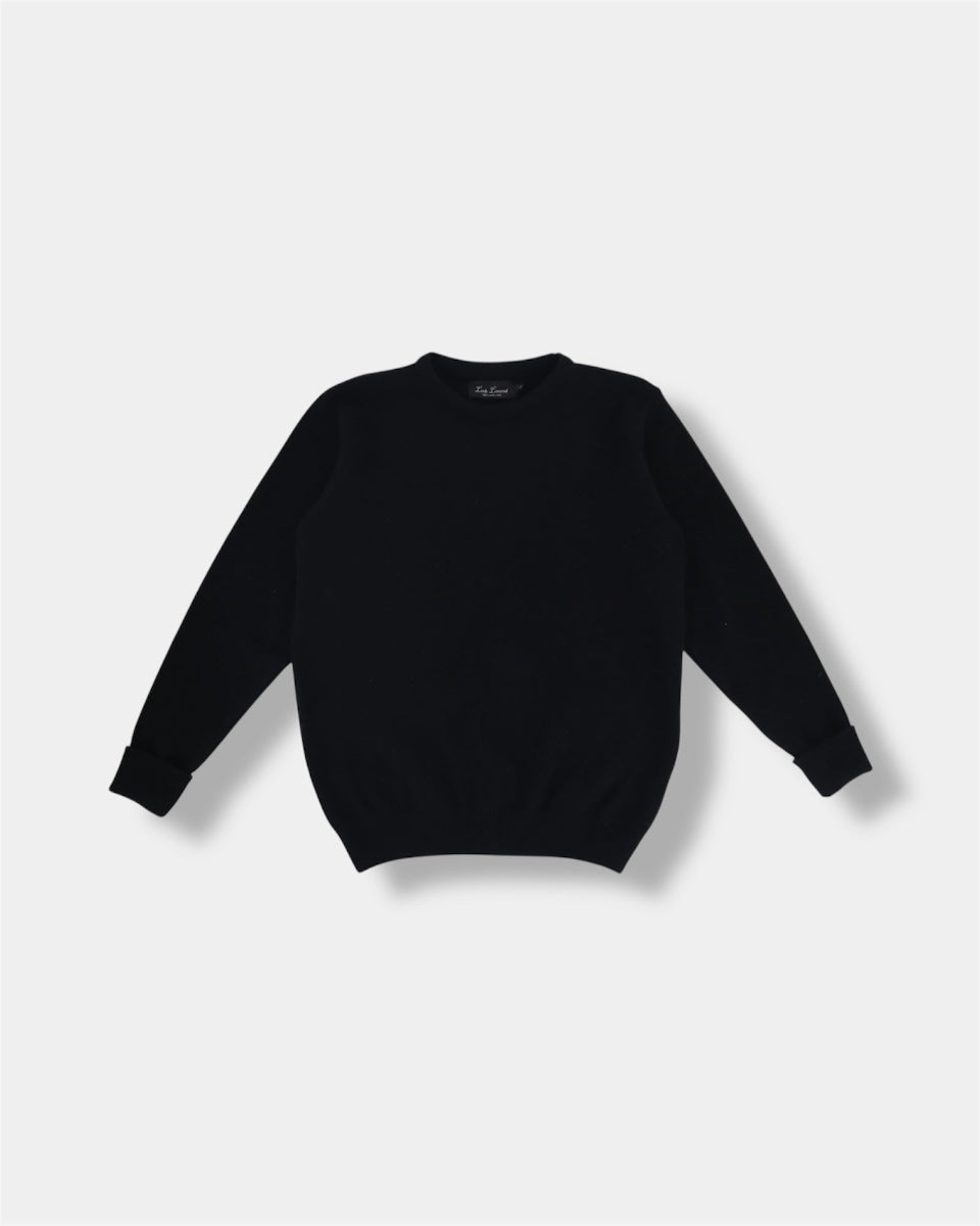Lambswool Crewneck Sweater in Black