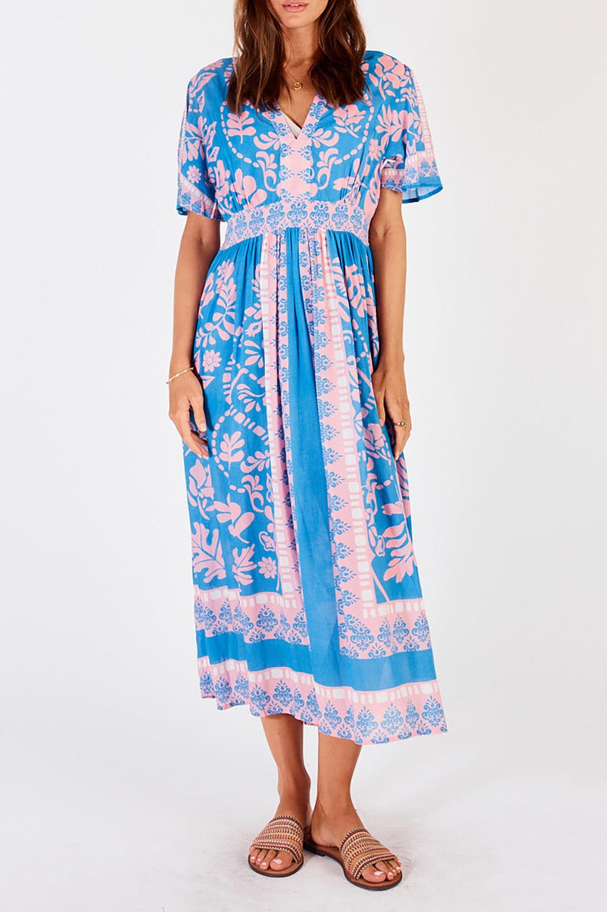Carara Midi Dress in Blue