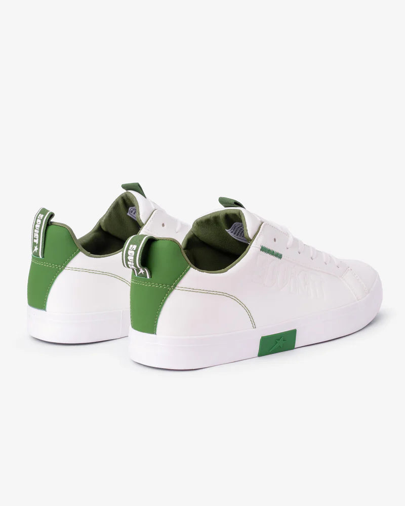 Hollywood Sneakers in White Mono / Moss Green