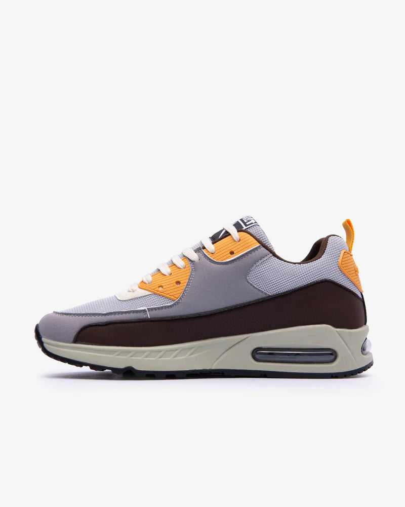 Kirk Sneakers in Grey / Chocolate / Light Orange / Cement