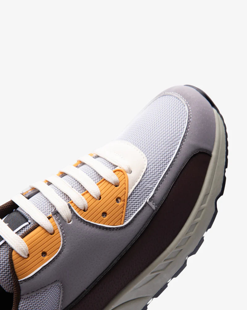 Kirk Sneakers in Grey / Chocolate / Light Orange / Cement