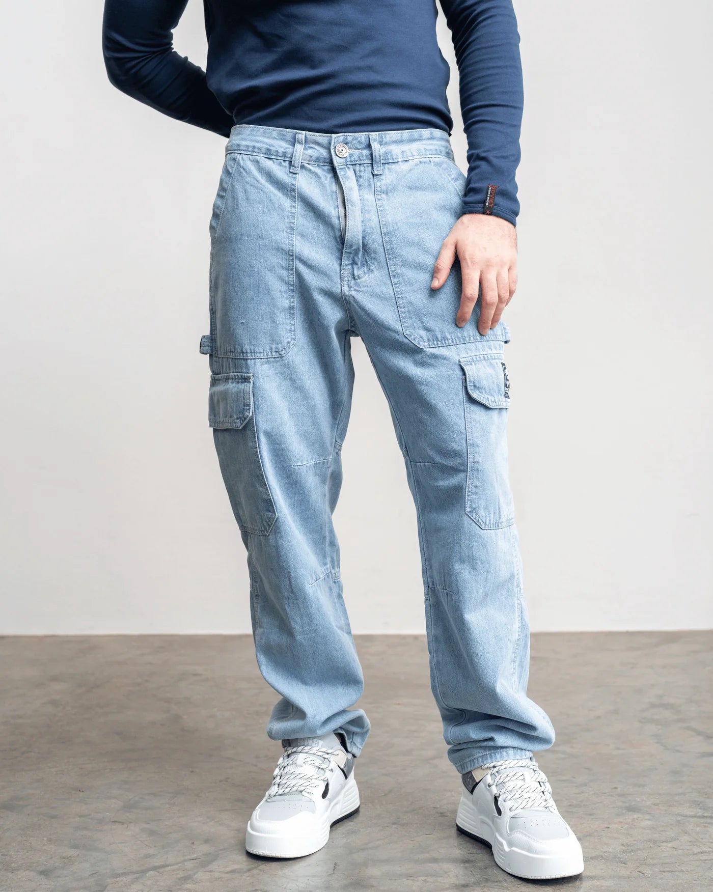 Rhythm Cargo Denim in Light Indigo