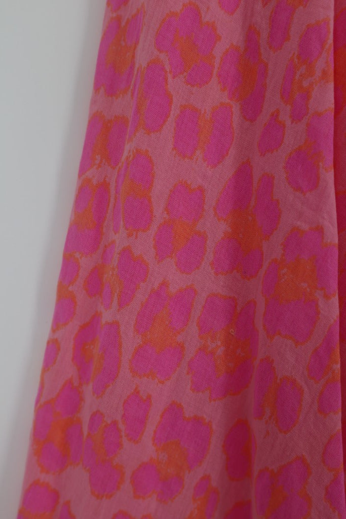 Full Circle Cotton Voile Skirt in Pink Lumo