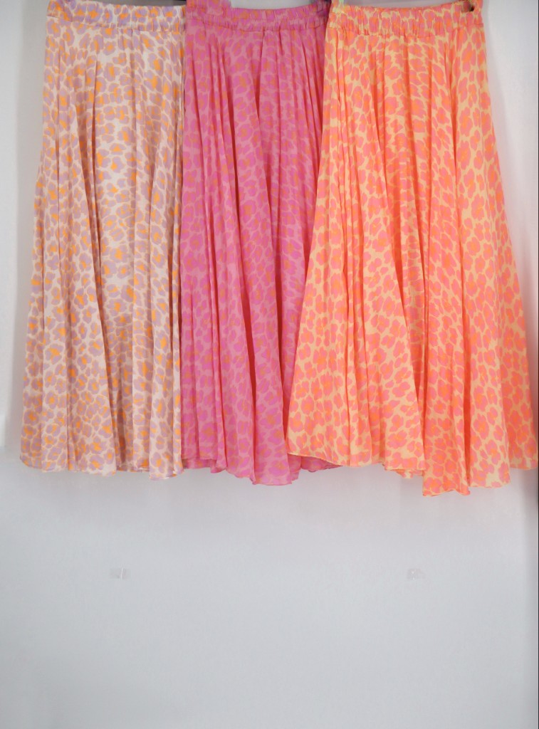 Full Circle Cotton Voile Skirt in Pink Lumo