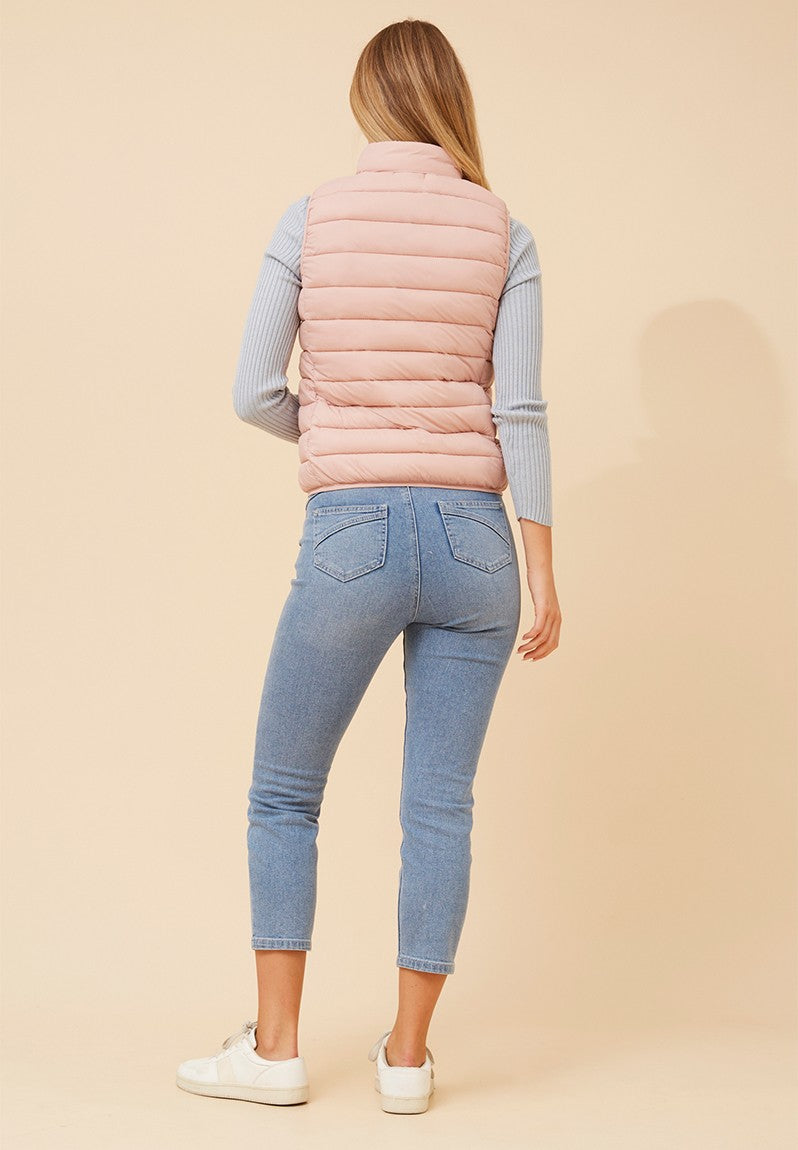Sleeveless Puffer in Pink