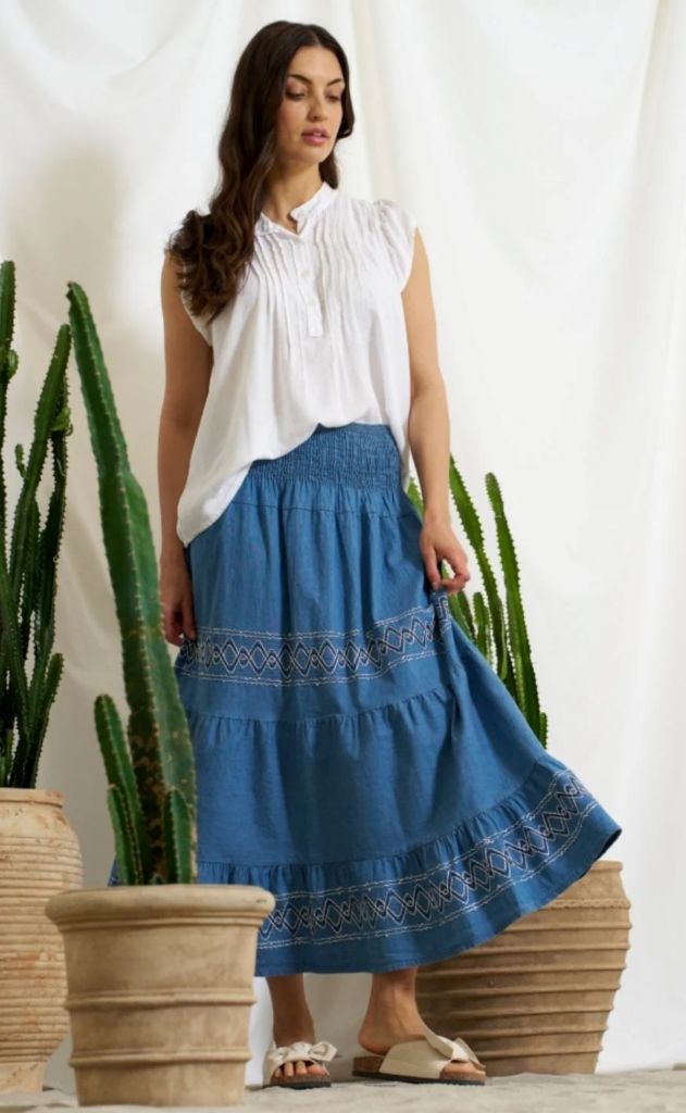 Annie Linen Top in White