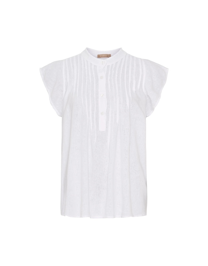 Annie Linen Top in White