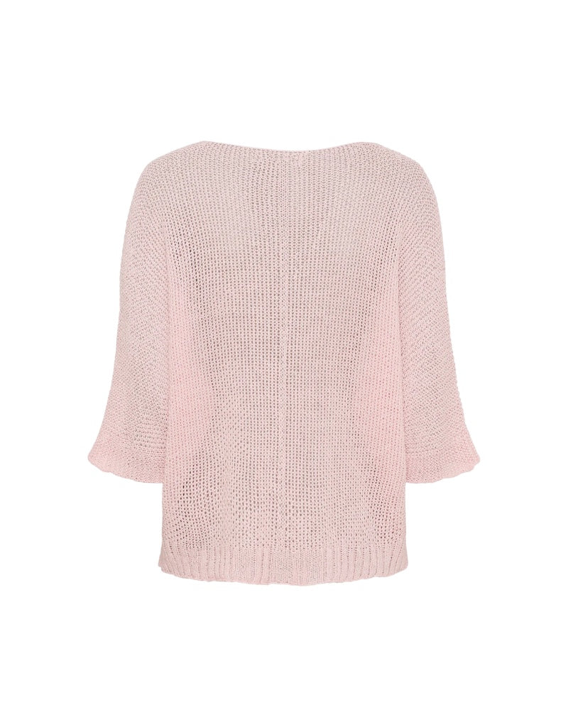 Marta Du Chateau Betina Knit Pink knitted sweater on a white background