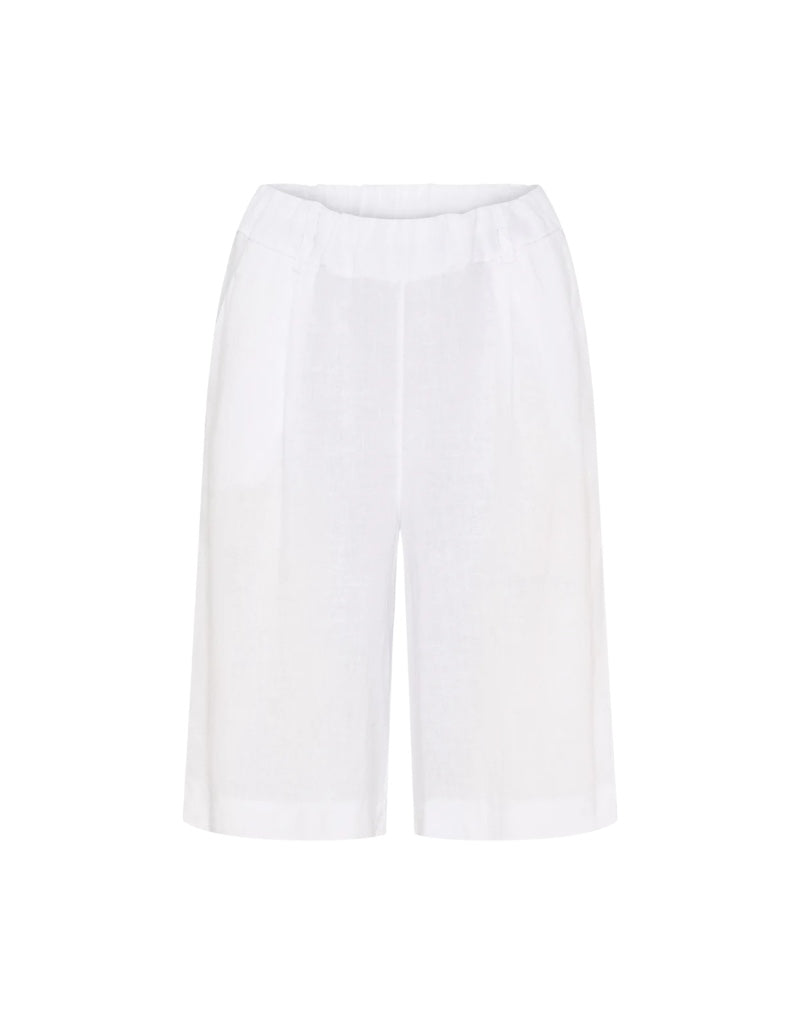 Jessica Linen Shorts in Optical White