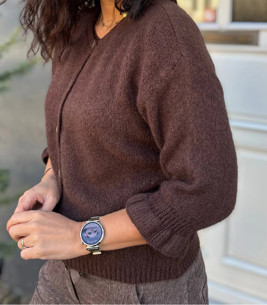 Juliana Knit Cardigan in Chocolate