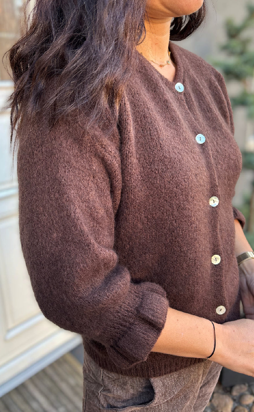 Juliana Knit Cardigan in Chocolate