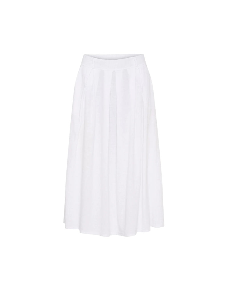 Leona Linen Skirt in Optical White