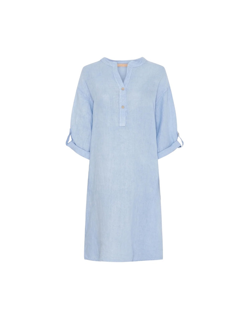 Ness Linen Dress in Celeste