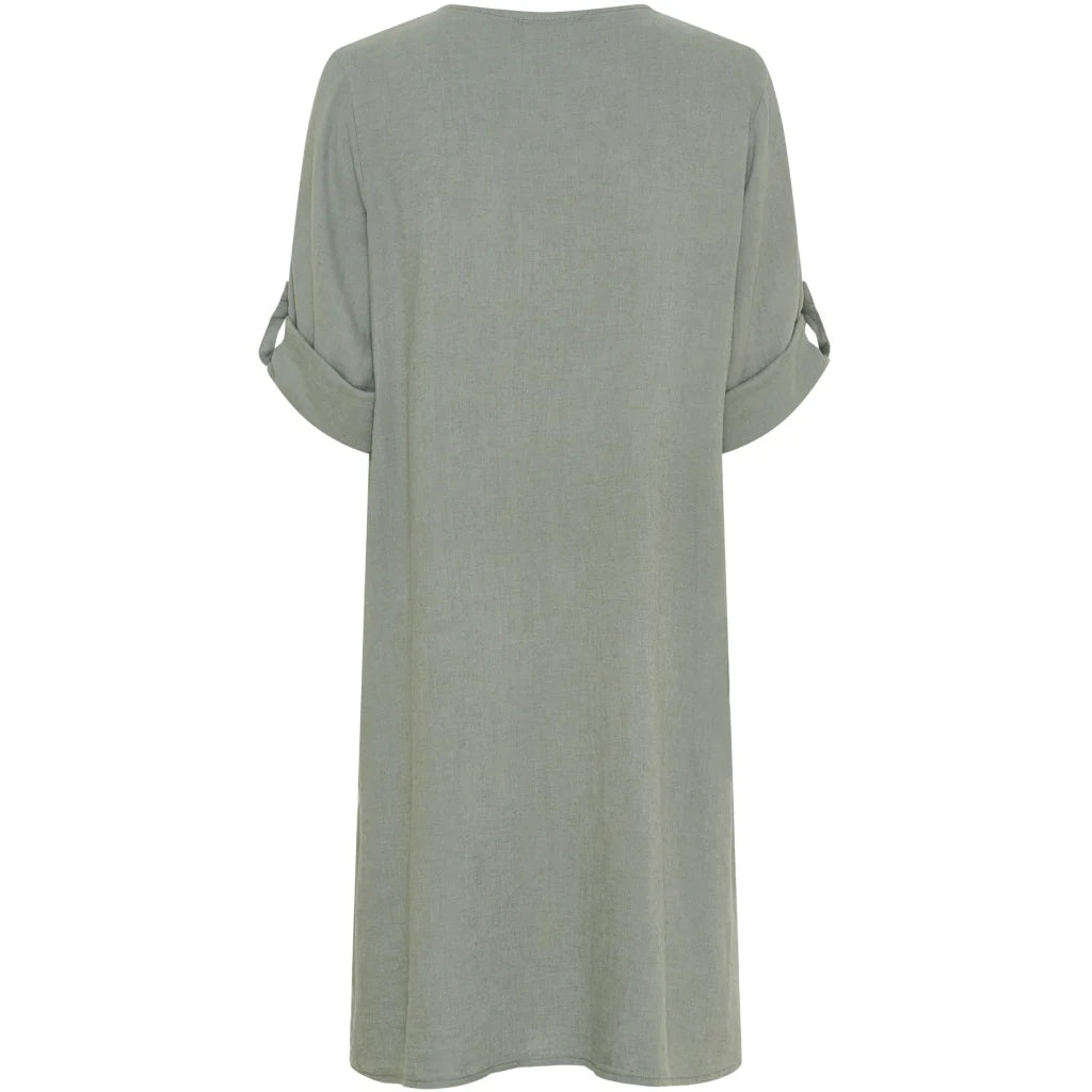 Mariella Linen Pocket Dress in Military