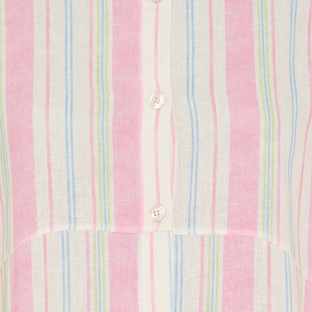 Pamela Linen Shirt Dress in Originale Stripe