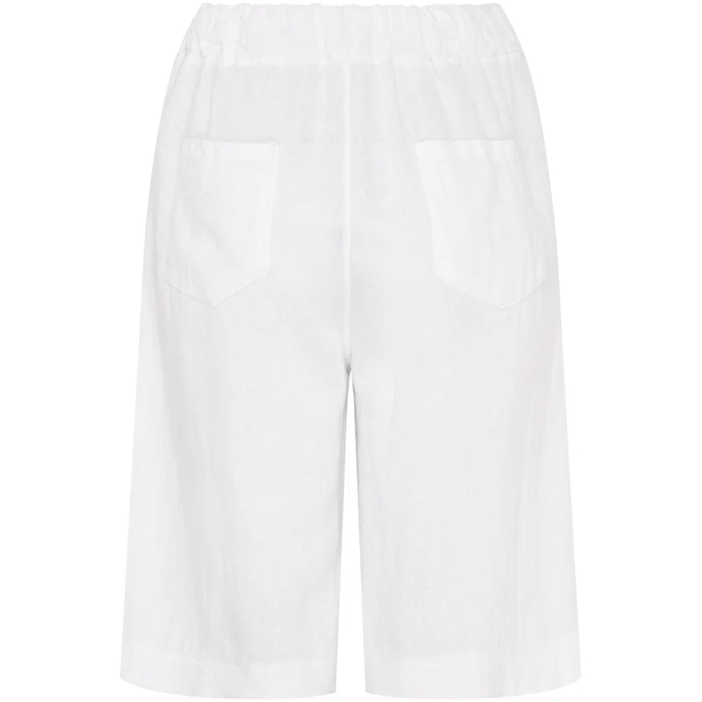 Jessica Linen Shorts in Optical White