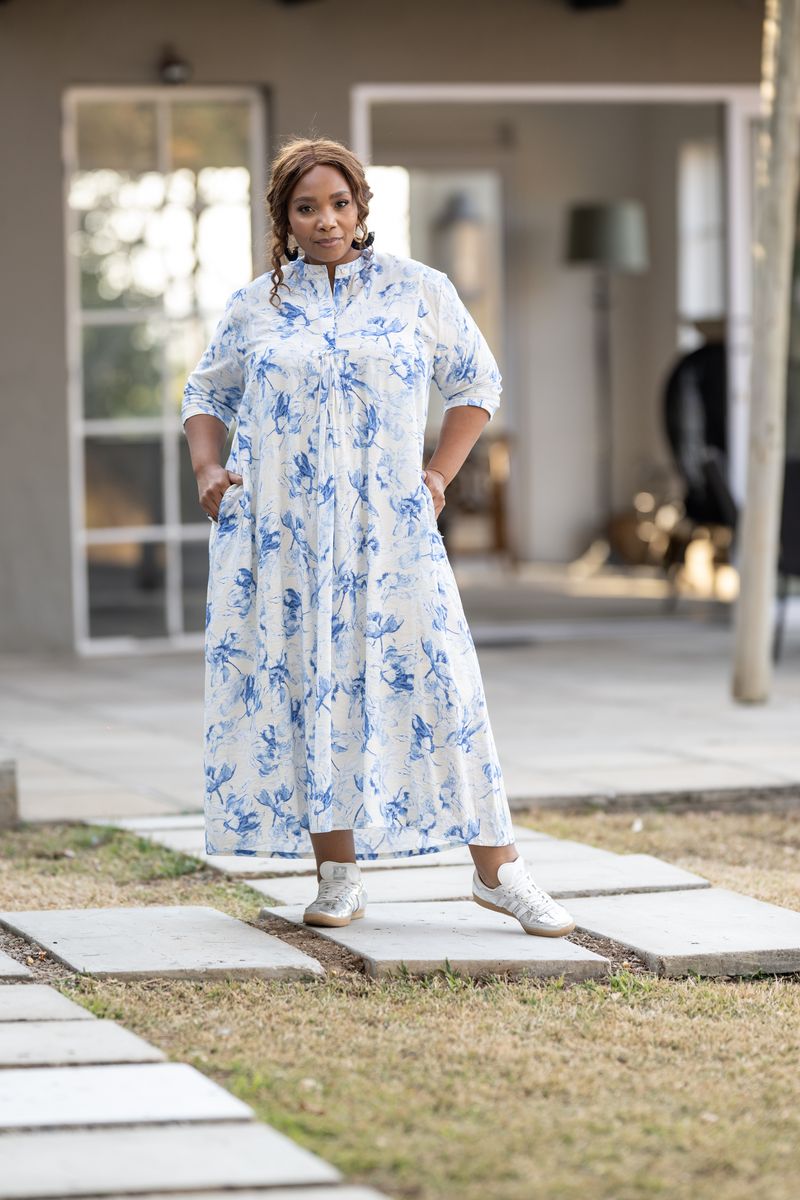 Tiered Dress in Mediterranean Mist
