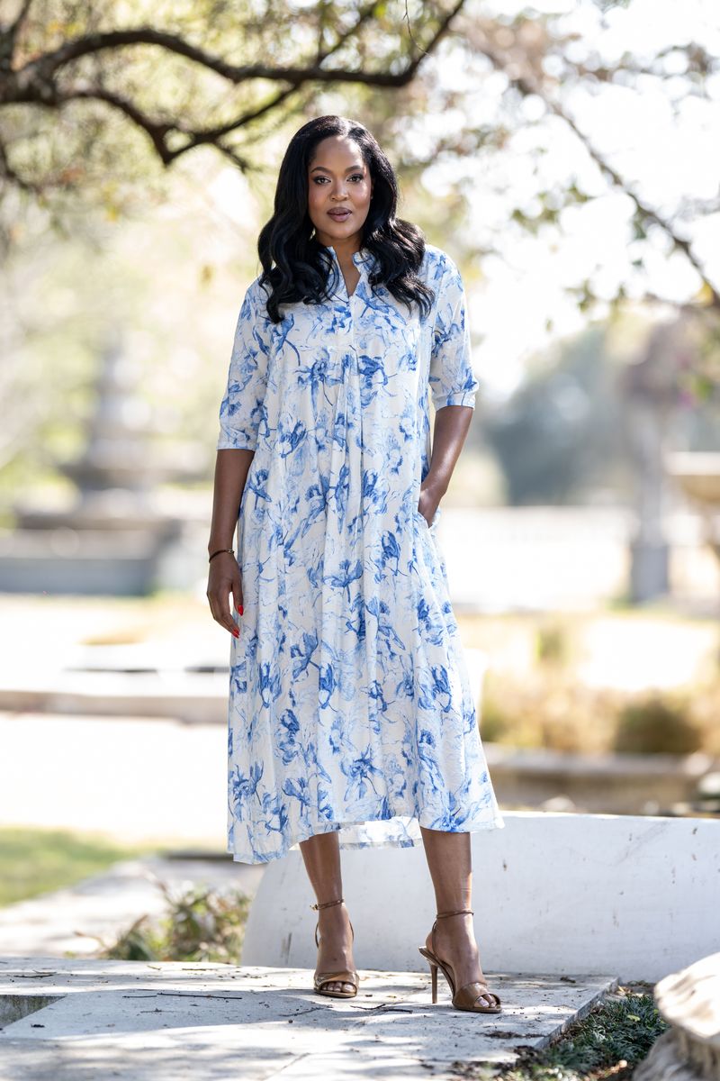 Tiered Dress in Mediterranean Mist