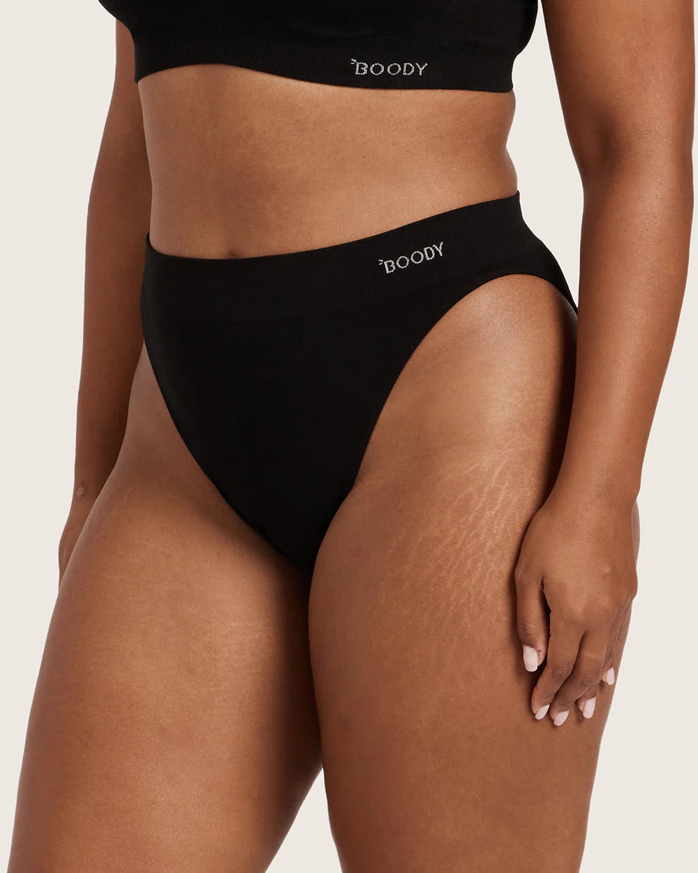 High Cut Full Briefs in Black