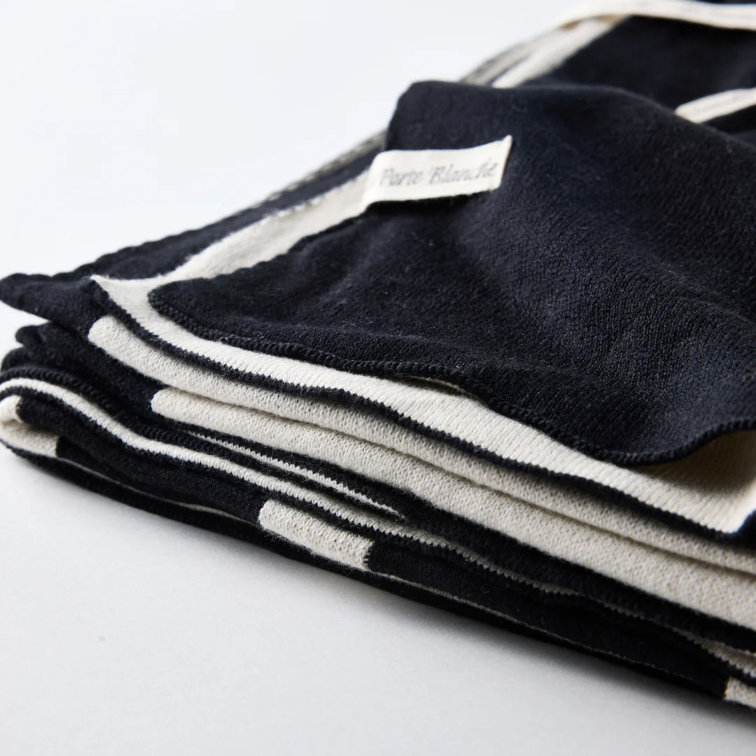 Mono Knit Reversible Cotton Throw in Linear