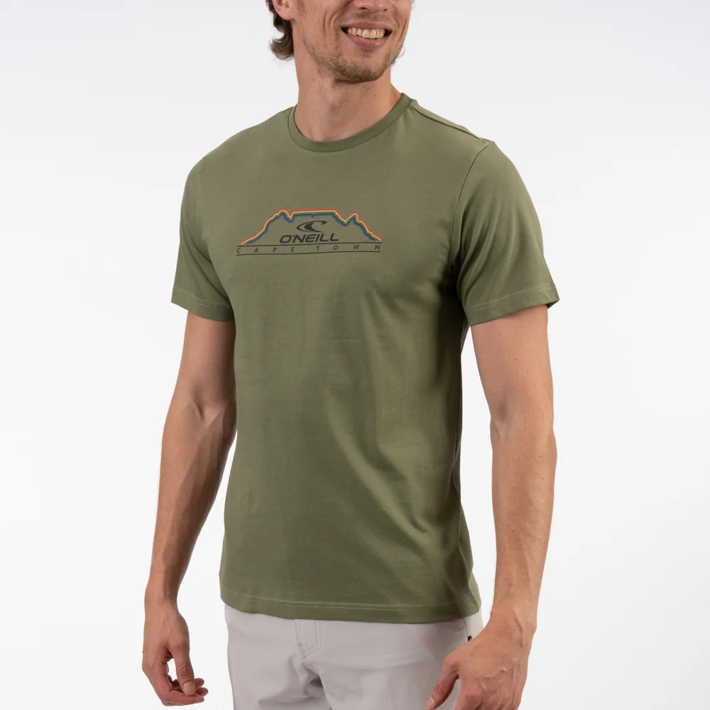 Mountain Skyline SS Tee in Bark Mist