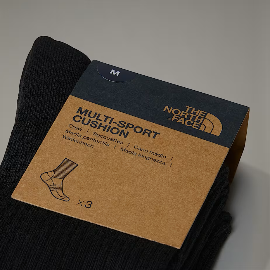 Sport Cushion Crew Socks in TNF Black