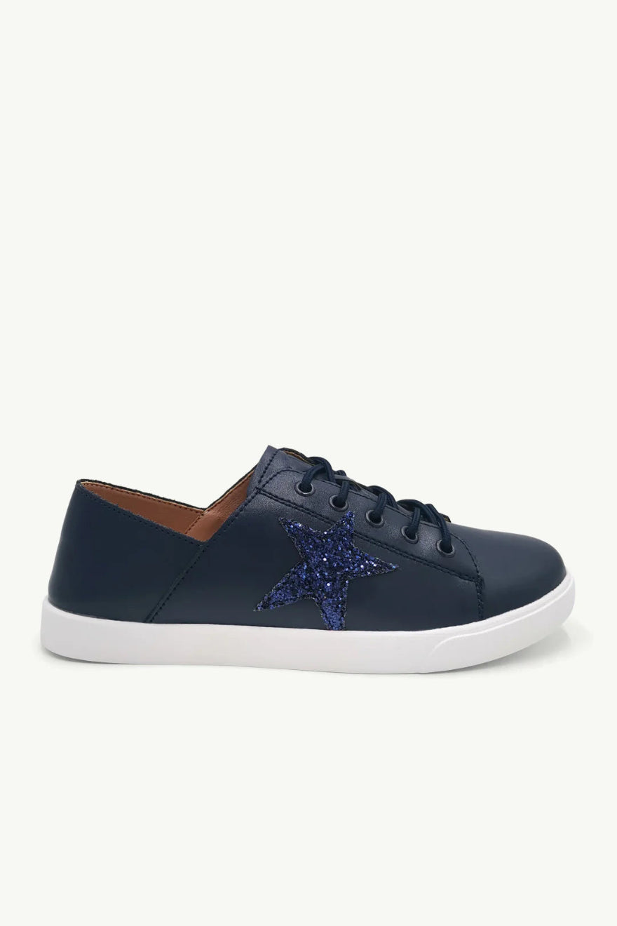 Vicki Leather Sneaker in Navy