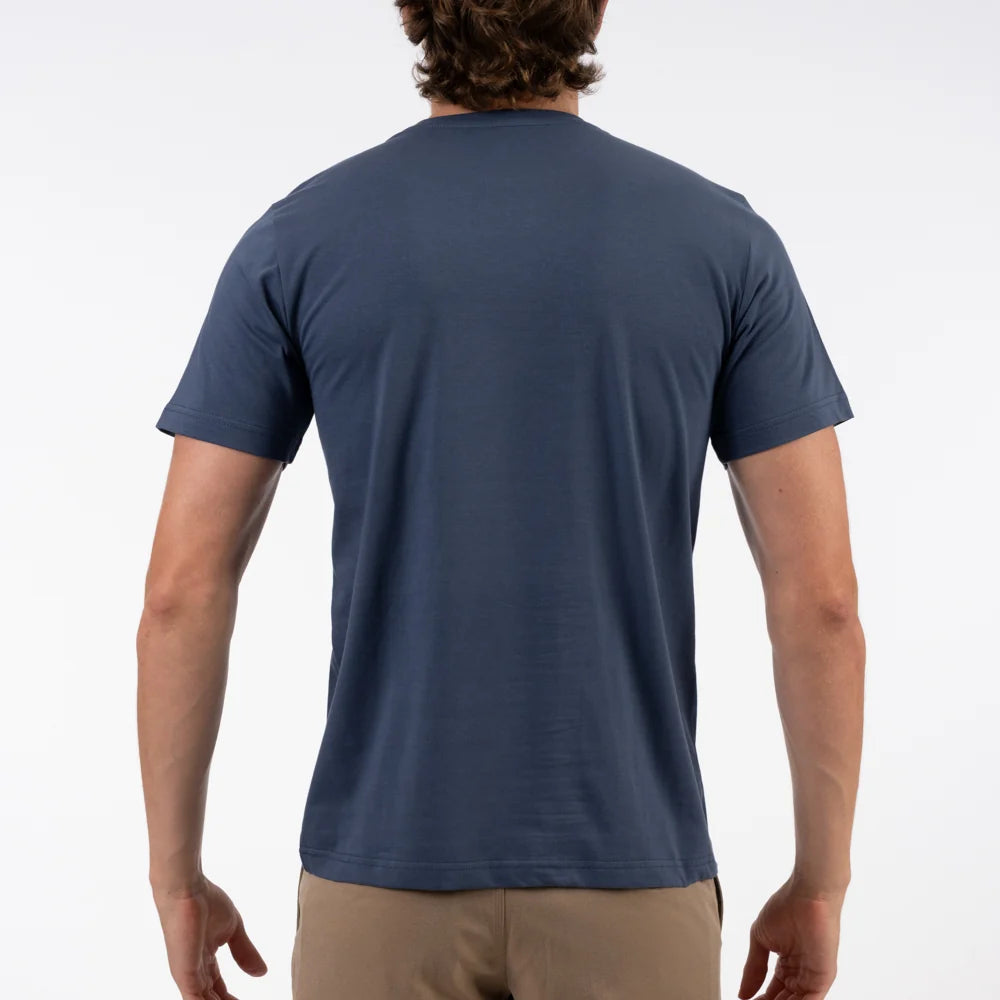 Muizenberg Huts SS Tee in Shady Blue
