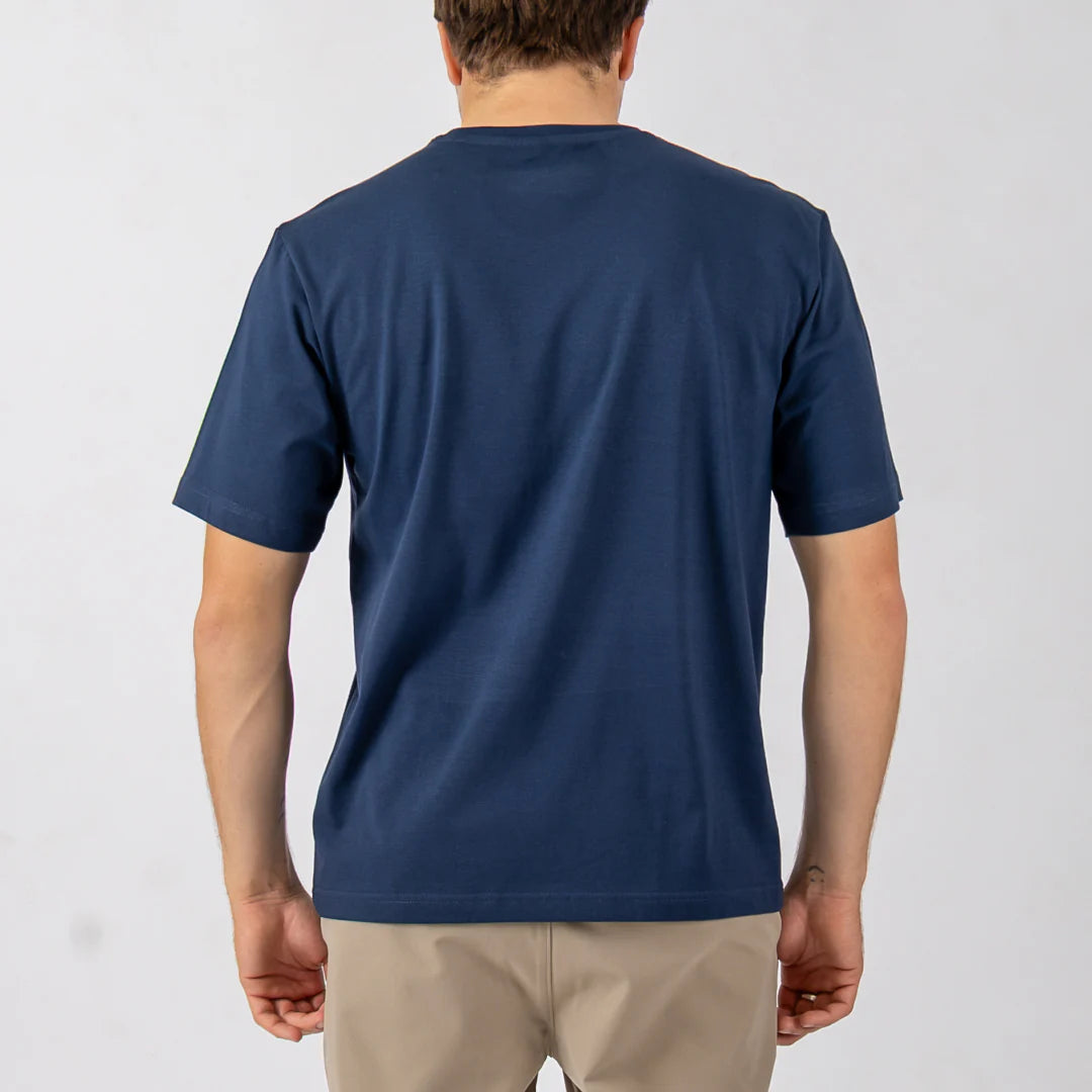 Wedges SS Tee in Navy