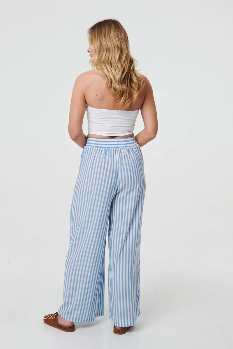 Striped High Waist Wide Leg Trousers