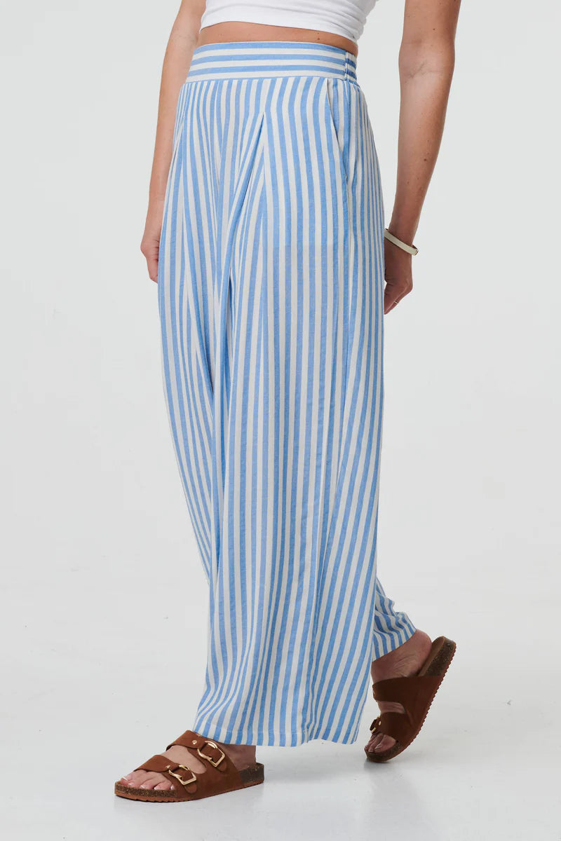 Striped High Waist Wide Leg Trousers