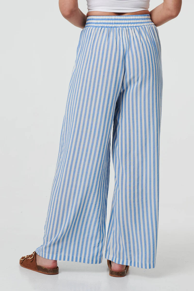 Striped High Waist Wide Leg Trousers