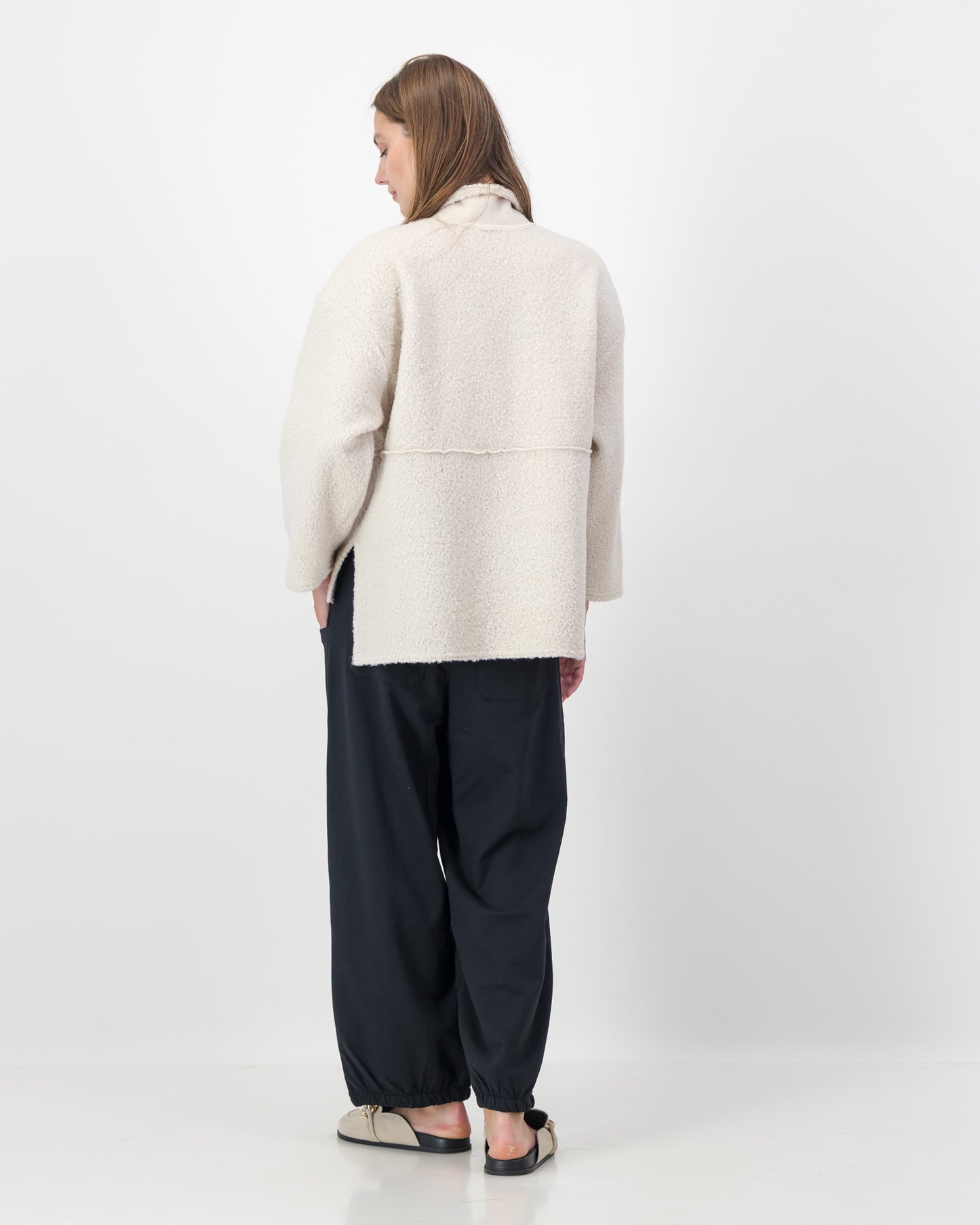Boucle Jacket with Pocket Detail in Oatmeal